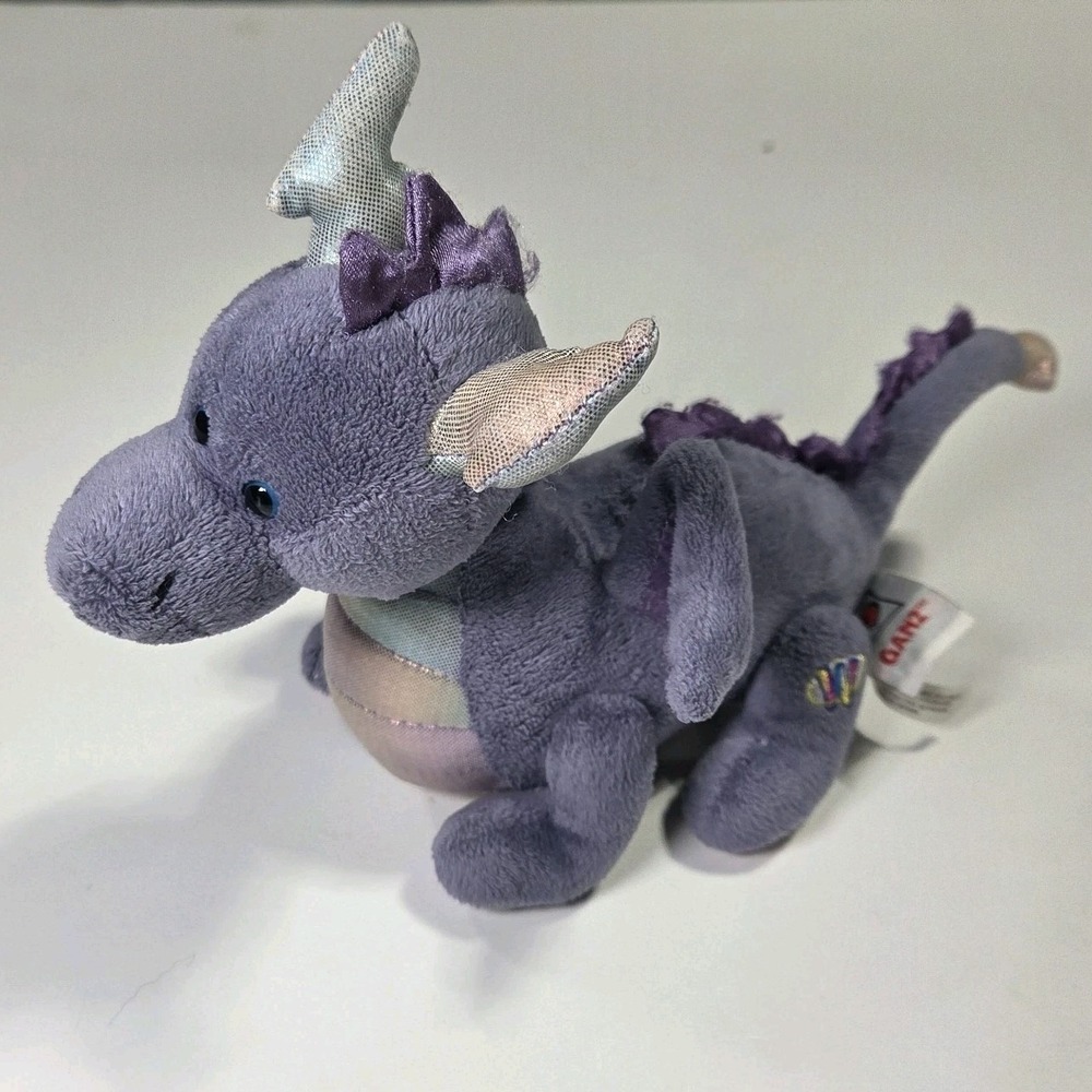 Ganz Webkinz Stormy Dragon HM634 Plush Toy Purple Iridescent 8-inch No Code